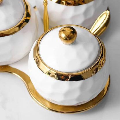 Ceramic sugar and salt jar set – view 7