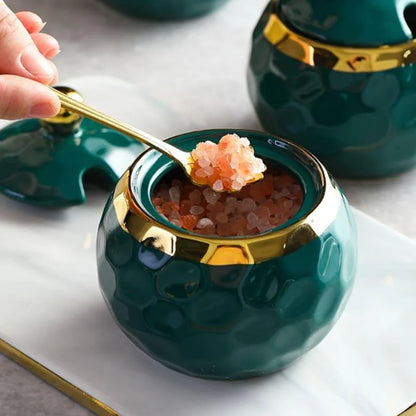 Ceramic sugar and salt jar set – view 8