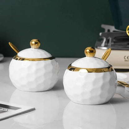 Ceramic sugar and salt jar set – view 9