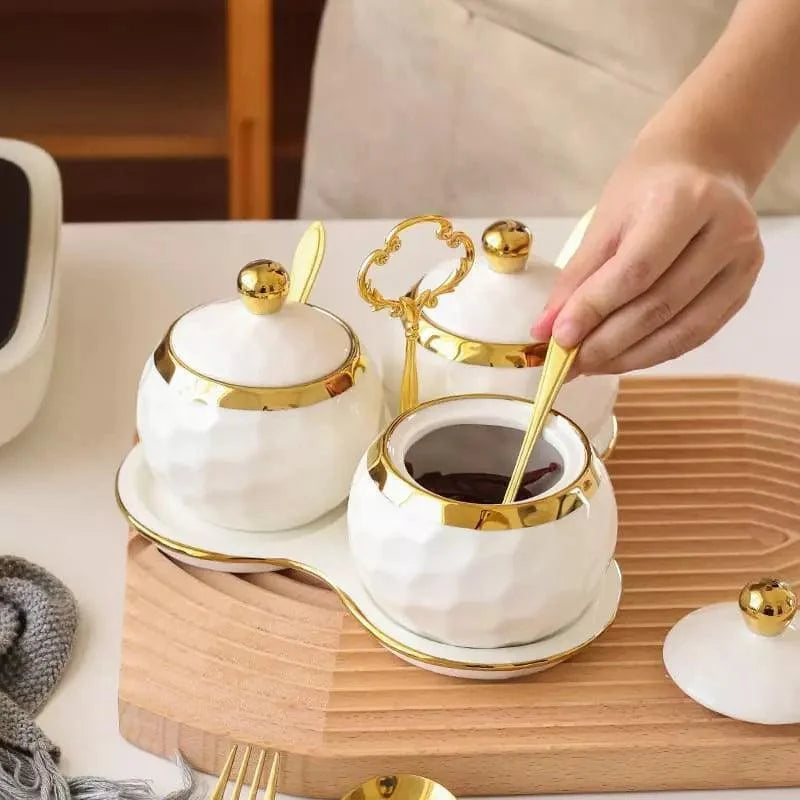 Ceramic sugar and salt jar set – view 10