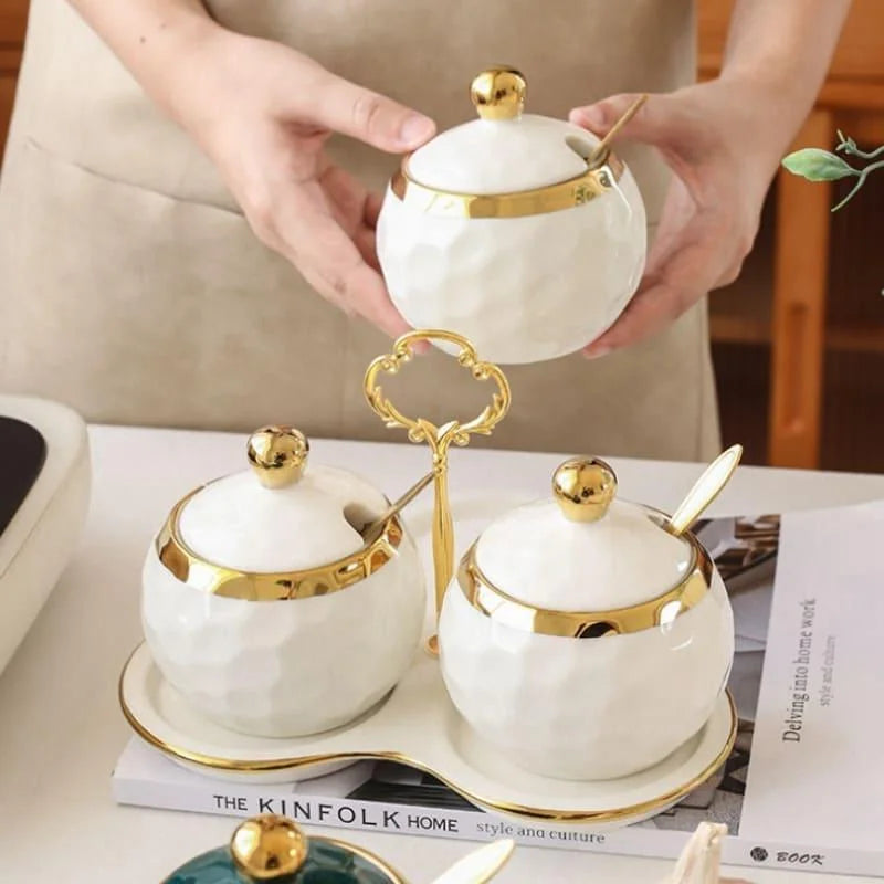 Ceramic sugar and salt jar set – view 11