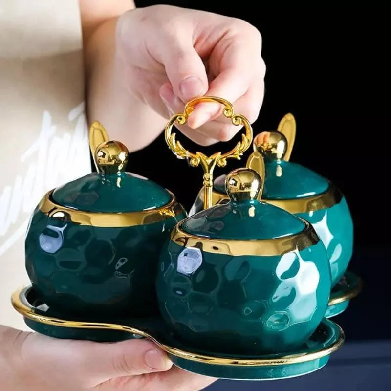 Ceramic sugar and salt jar set – view 13