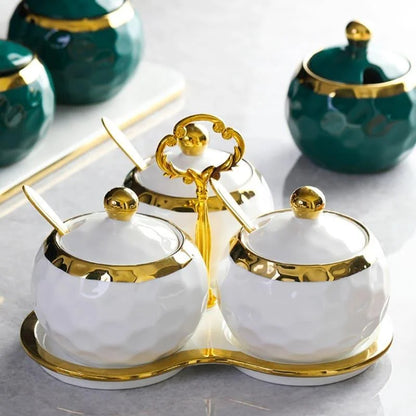 Ceramic sugar and salt jar set – view 15