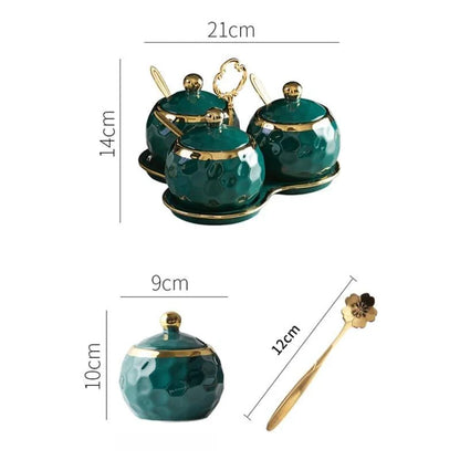 Ceramic sugar and salt jar set – view 16