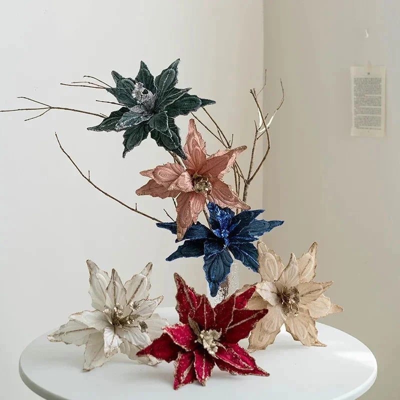 Christmas Decorative Flower Set – 2, 3 or 6 Pieces