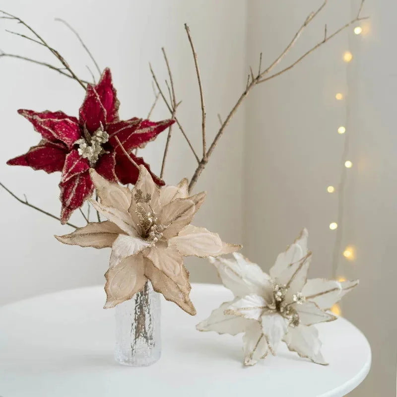 Christmas Decorative Flower Set – 2, 3 or 6 Pieces – view 2