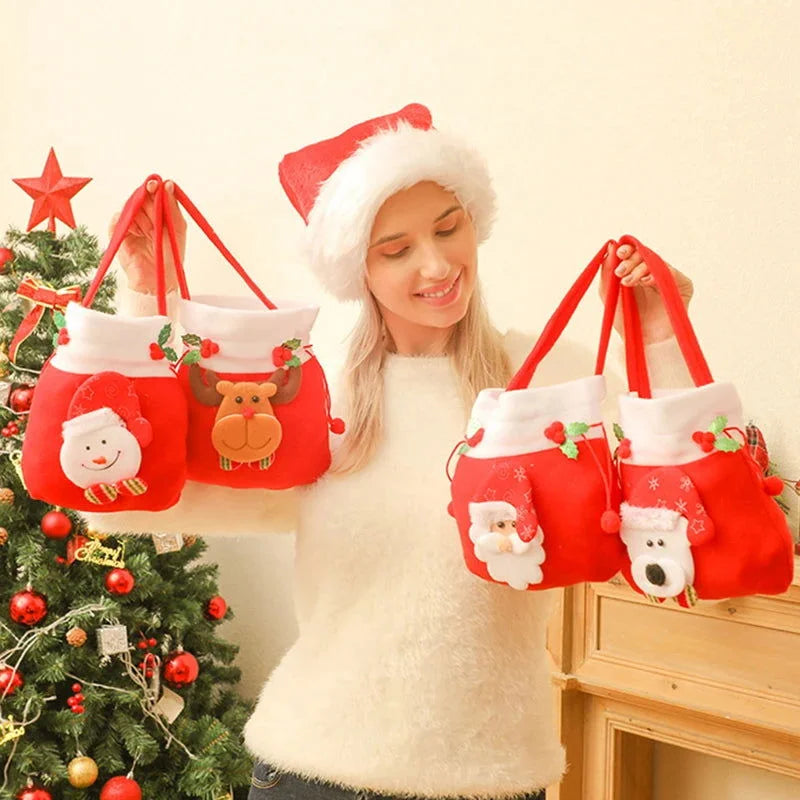Christmas Drawstring Gift Bag – 4 Designs, 1 to 4 Pack – view 4