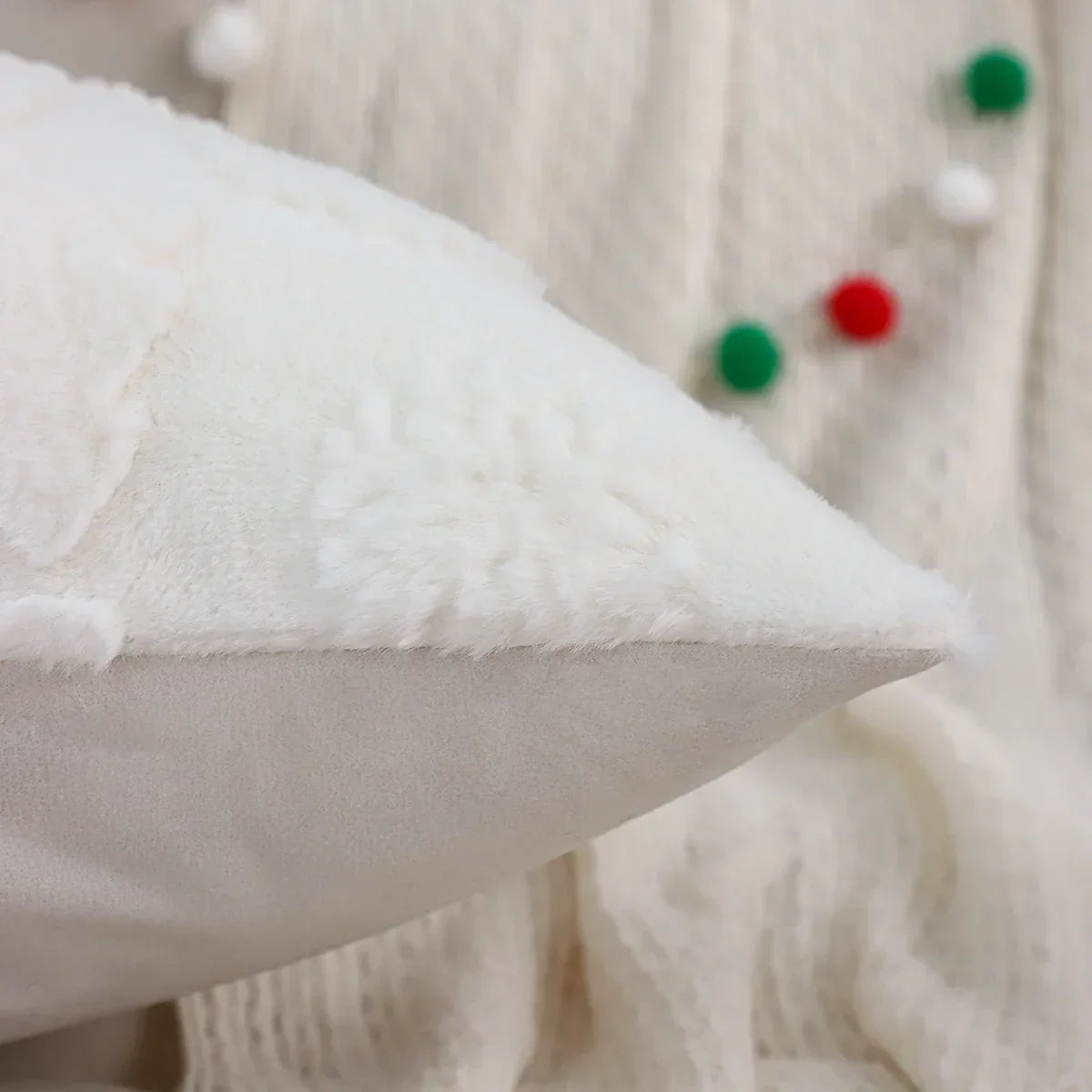 Christmas Snowflake Jacquard Plush Cushion Cover – view 2