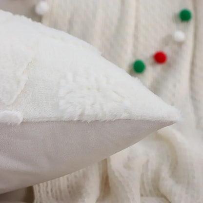 Christmas Snowflake Jacquard Plush Cushion Cover – view 2
