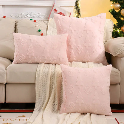Christmas Snowflake Jacquard Plush Cushion Cover – view 6