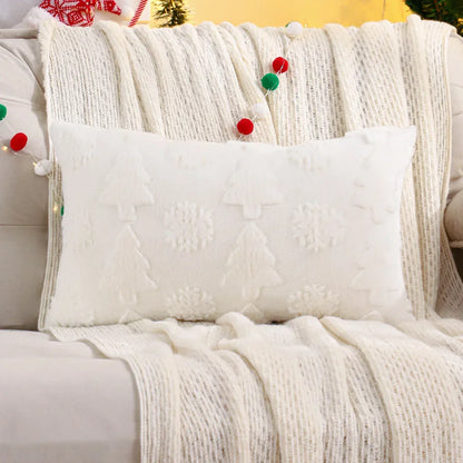 Christmas Snowflake Jacquard Plush Cushion Cover – view 7