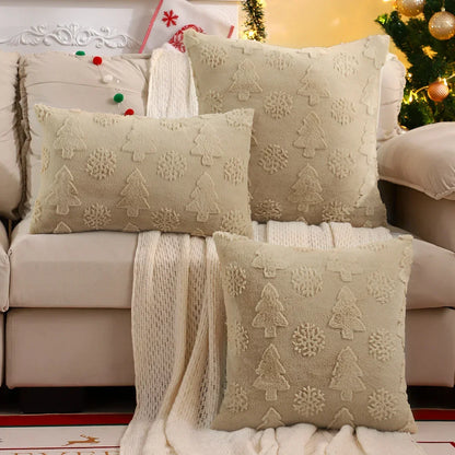 Christmas Snowflake Jacquard Plush Cushion Cover – view 14