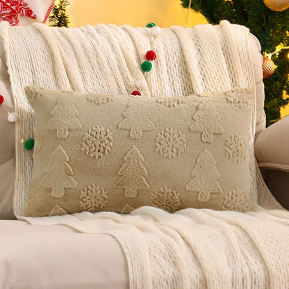 Christmas Snowflake Jacquard Plush Cushion Cover – view 15