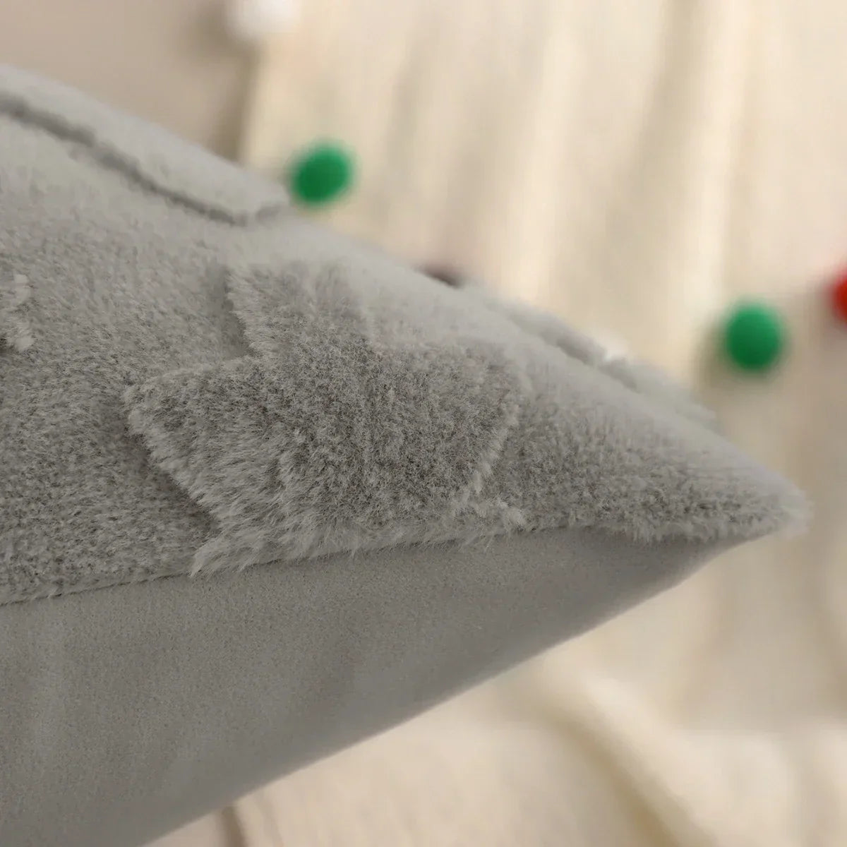 Christmas Snowflake Jacquard Plush Cushion Cover – view 21