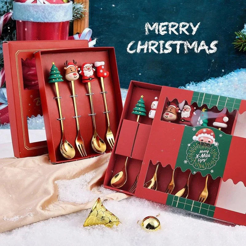 Christmas Stainless Steel Flatware Set – 4 or 6 Pieces – view 3
