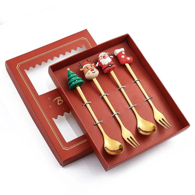 Christmas Stainless Steel Flatware Set – 4 or 6 Pieces – view 5