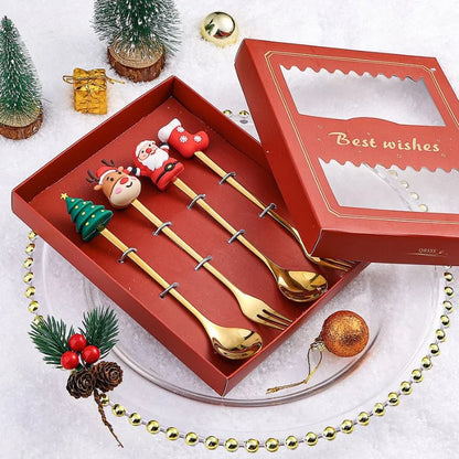 Christmas Stainless Steel Flatware Set – 4 or 6 Pieces – view 6