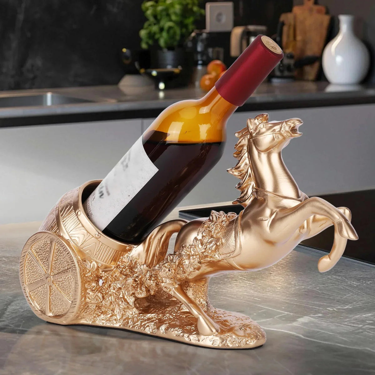 Classic Resin Wine Bottle Holder – Blue or Gold – view 7