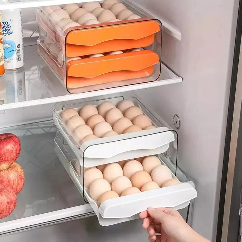 Clear 2-drawer refrigerator egg organiser – view 3