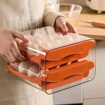 Clear 2-drawer refrigerator egg organiser – view 4