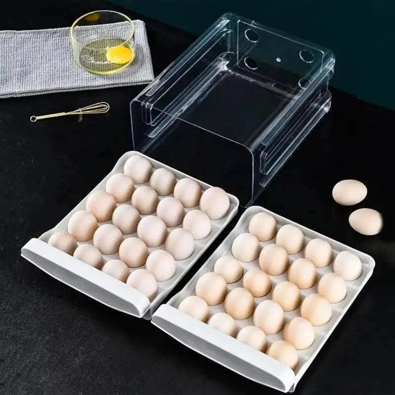Clear 2-drawer refrigerator egg organiser – view 7