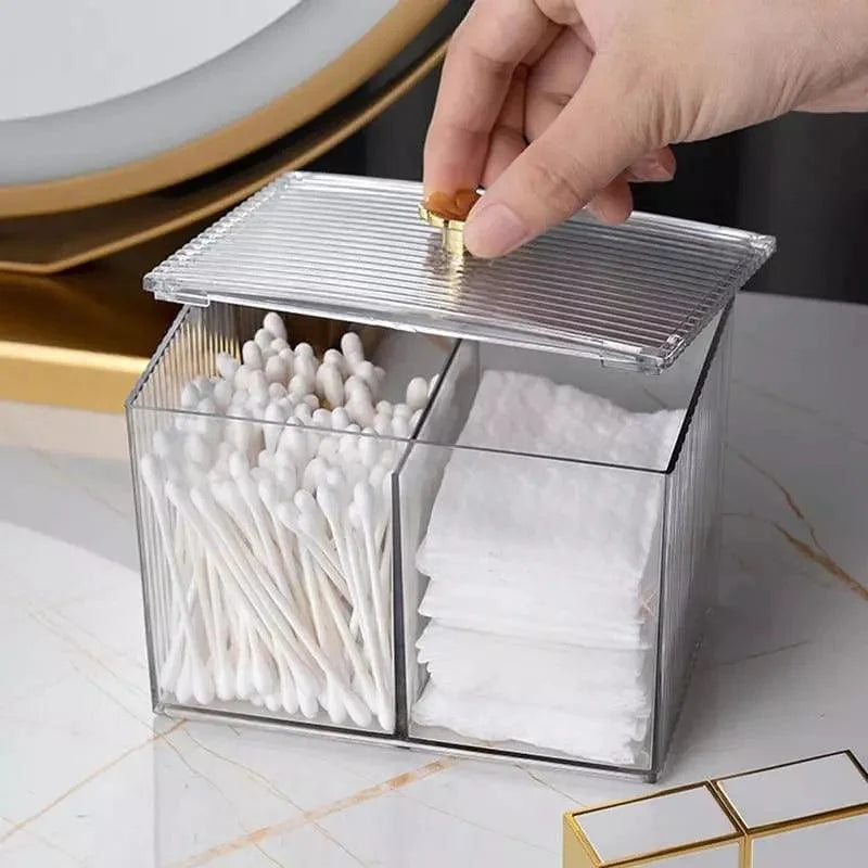 Clear acrylic cotton pad and cotton bud organiser – view 2