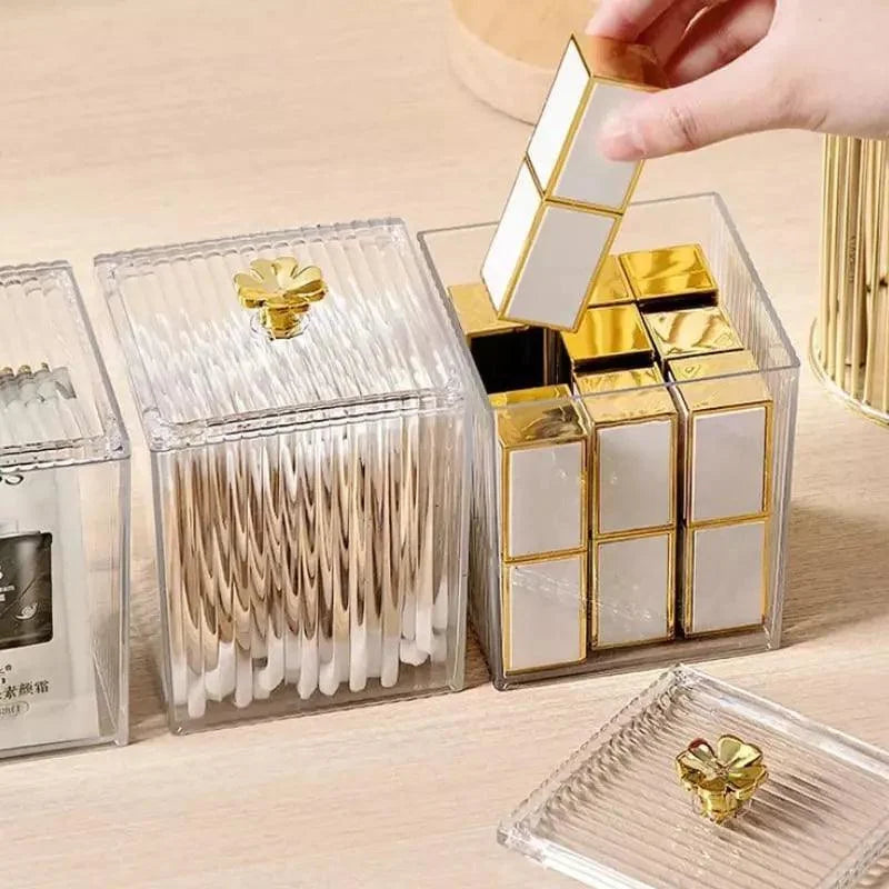 Clear acrylic cotton pad and cotton bud organiser – view 3
