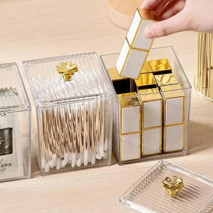 Clear acrylic cotton pad and cotton bud organiser – view 3