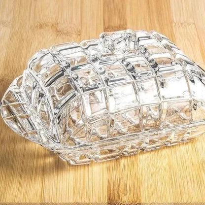 Clear Glass Cheese & Butter Serving Dish – view 3