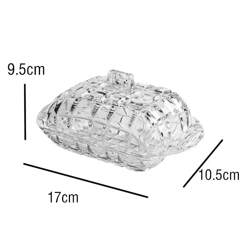 Clear Glass Cheese & Butter Serving Dish – view 6