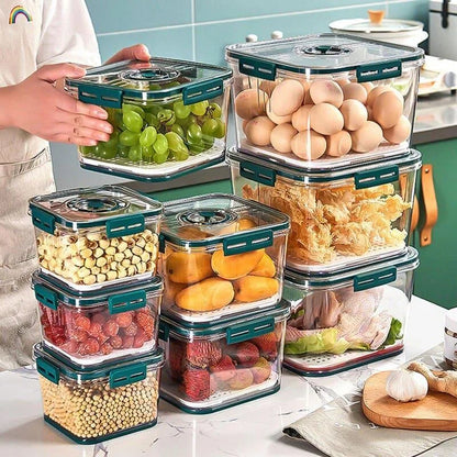 Clear refrigerator food organiser with date marker – view 2