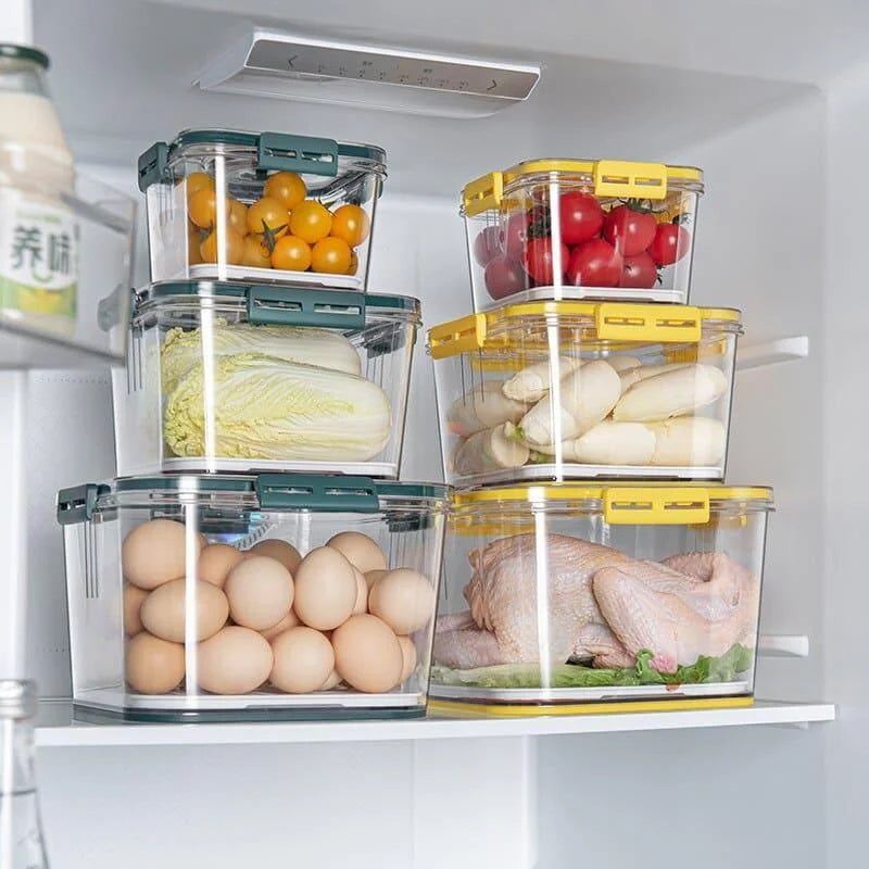 Clear refrigerator food organiser with date marker – view 3