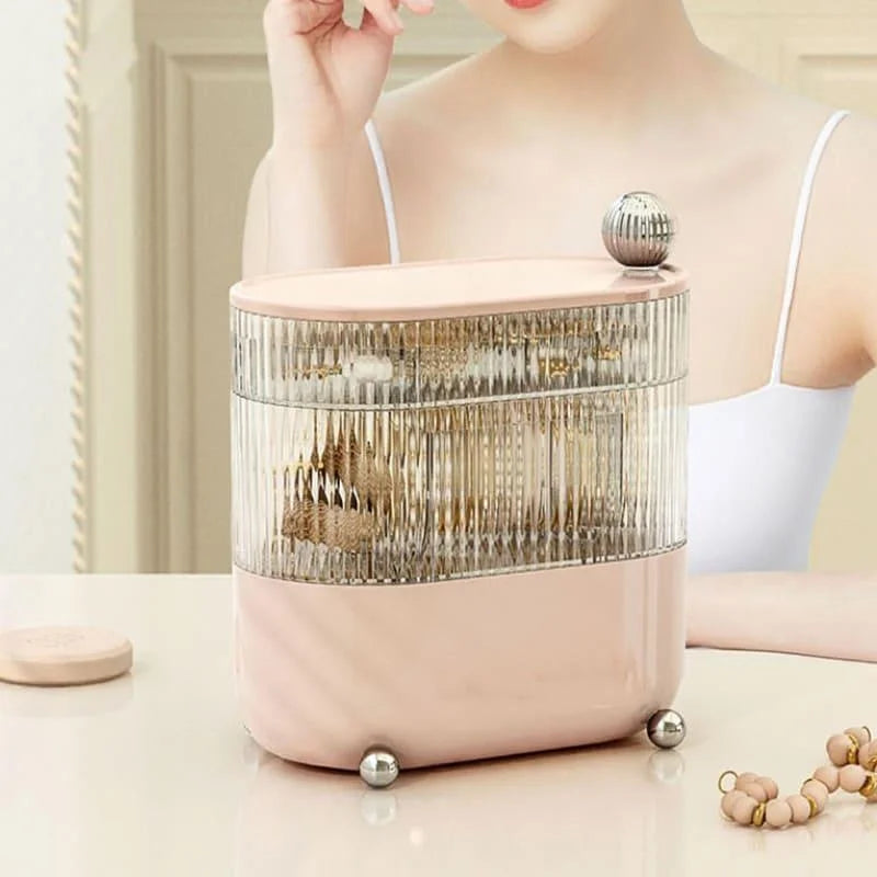 Clear tiered jewellery organiser with dividers – view 2