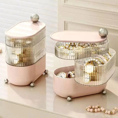Clear tiered jewellery organiser with dividers – view 5