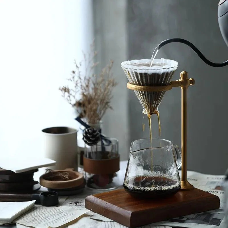 Coffee Filter Holder with Wood Base – view 2
