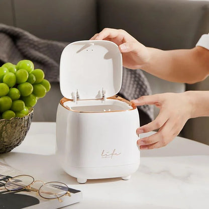 Compact press-top table bin with Gold trim – view 2