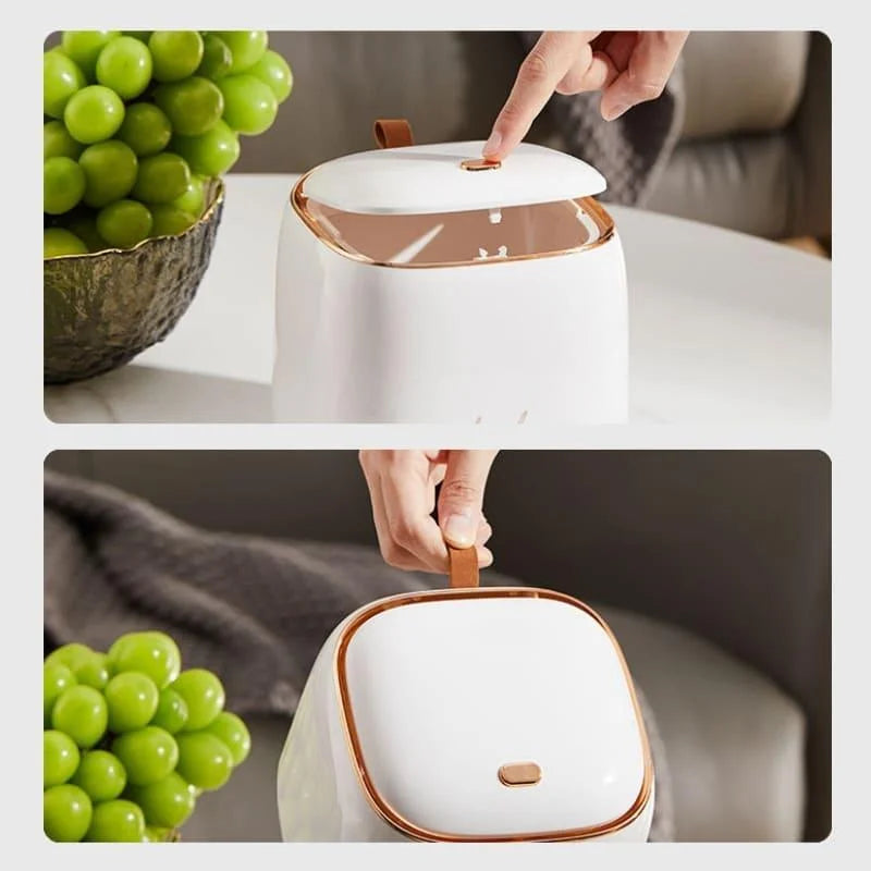 Compact press-top table bin with Gold trim – view 6