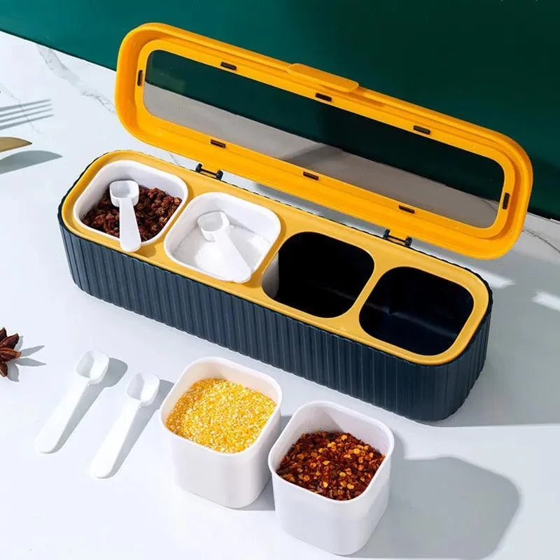 Condiment organiser set with box and bottle