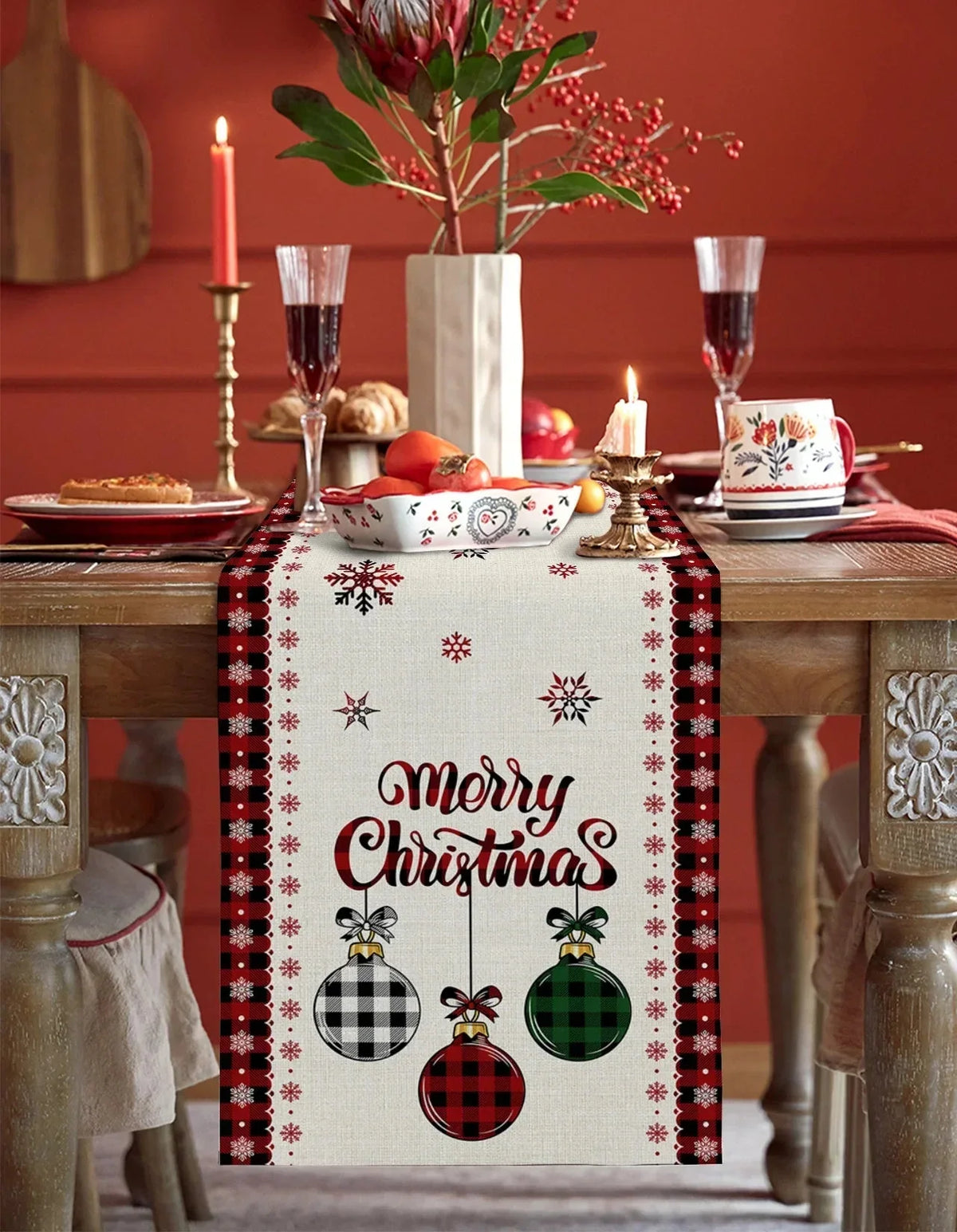 Cotton Christmas Table Runner – 4 Designs, 3 Sizes – view 3