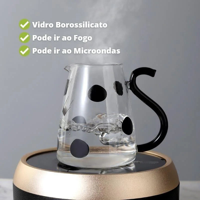 Cow-themed borosilicate glass pitcher and cup set – view 5