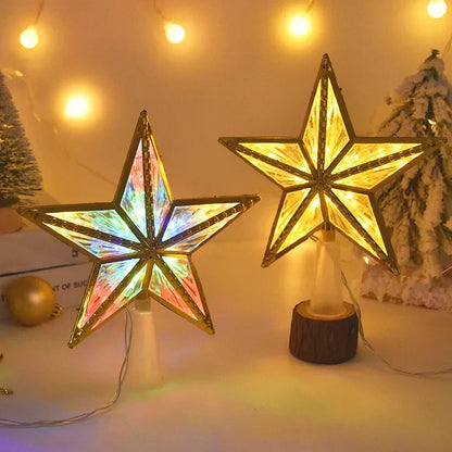 Crystal-Effect LED Christmas Tree Topper Star – 4 Designs