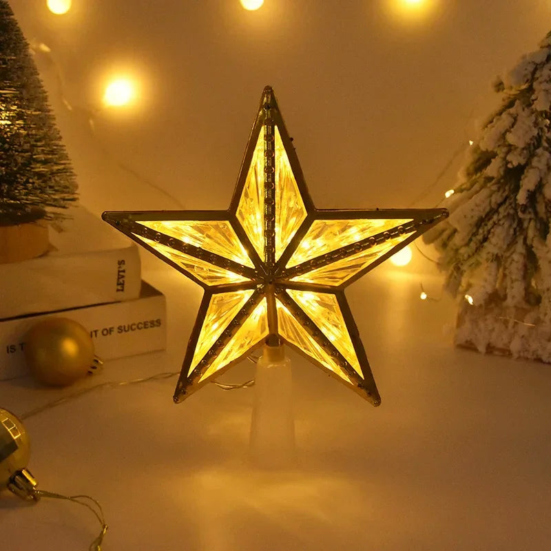 Crystal-Effect LED Christmas Tree Topper Star – 4 Designs – view 3