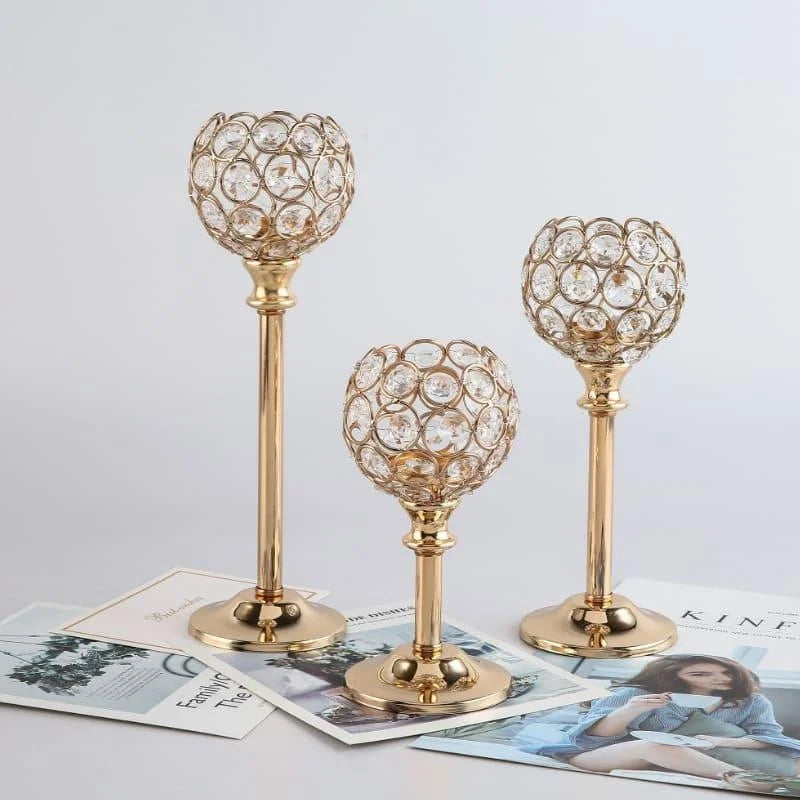 Crystal-style decorative candle holder
