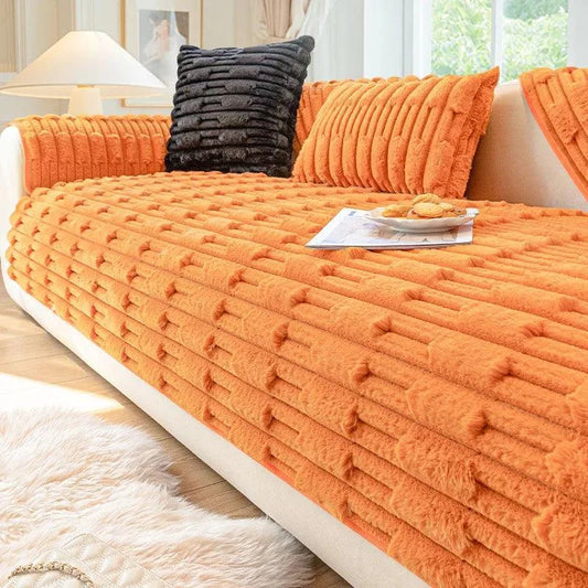Crystal Velvet Sofa Protector – Orange