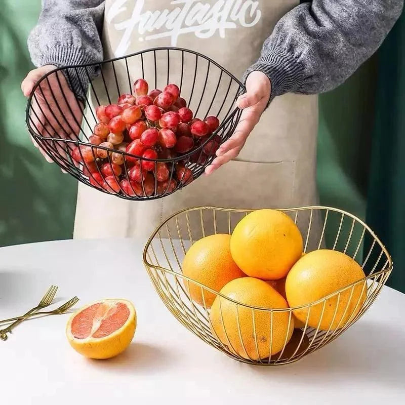 Decorative metal fruit basket