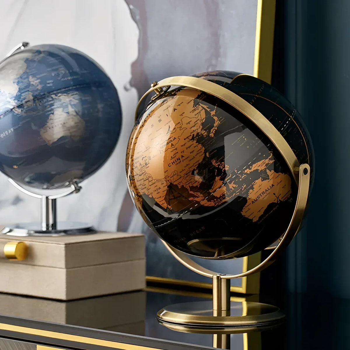 Decorative World Map Desk Globe – view 3