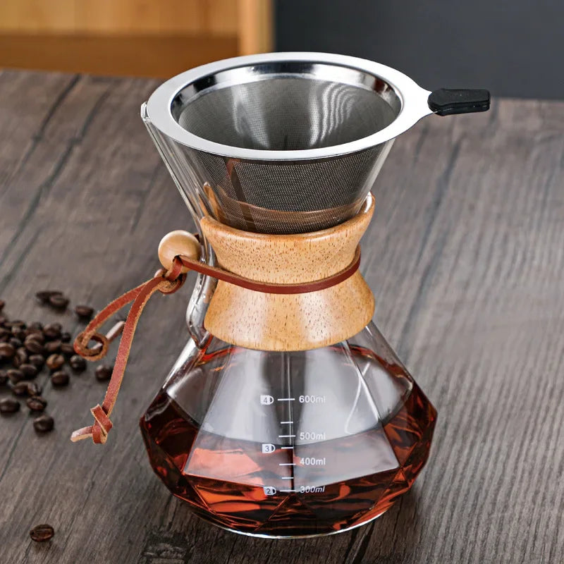 Diamond Borosilicate Glass Pour-Over Coffee Maker – view 3