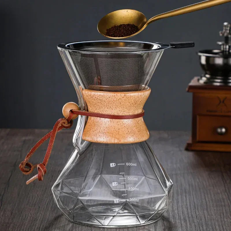 Diamond Borosilicate Glass Pour-Over Coffee Maker – view 4