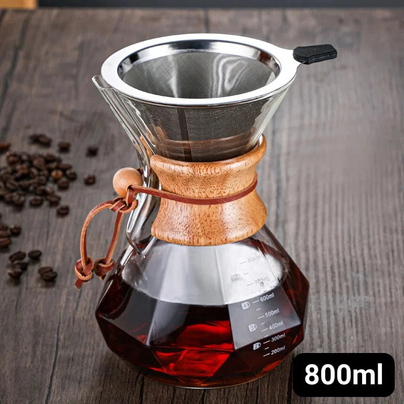 Diamond Borosilicate Glass Pour-Over Coffee Maker – view 7