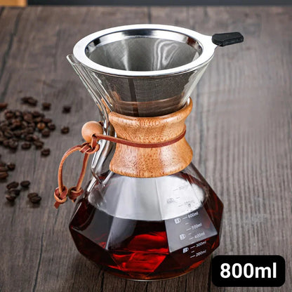 Diamond Borosilicate Glass Pour-Over Coffee Maker – view 7